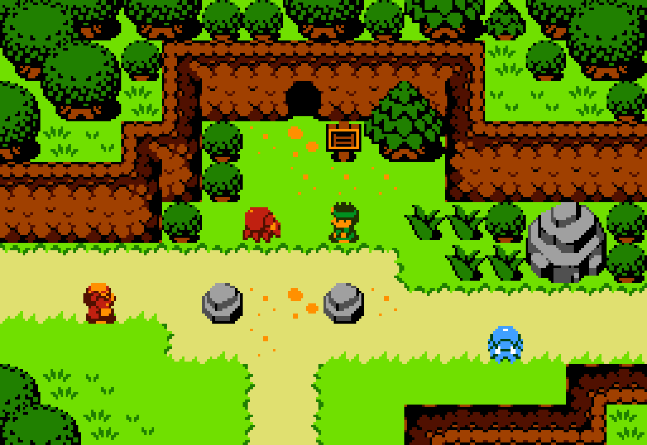 Het level vanuit Legend of Zelda ter voorbeeld (verkregen via <a href='https://en.wikipedia.org/wiki/File:Zelda_clone_mockups.png' target='_blank'>Wikipedia</a>).